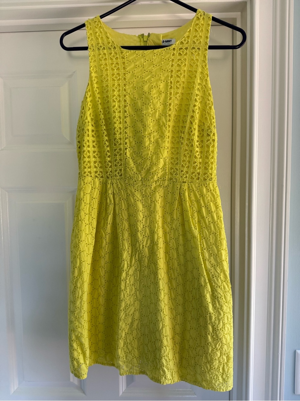 Old Navy Lemon Eyelet Sleeveless Mini Dress